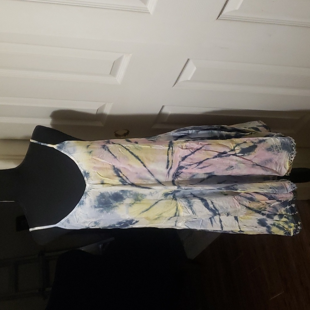 Tie-Dye Short Swim Cover-Up Dress